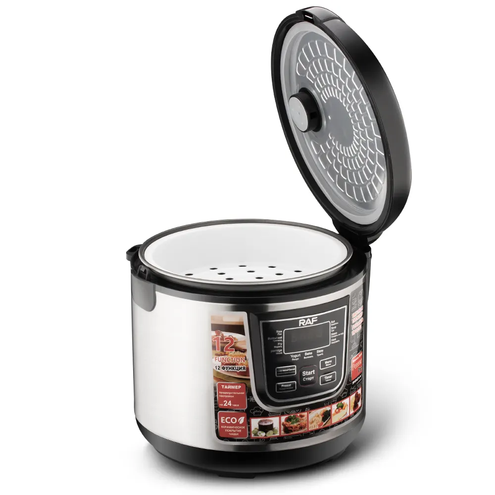 Electric Multicooker RAF 166B Multifunctional All-in-One, Capacitate 6L, 900W