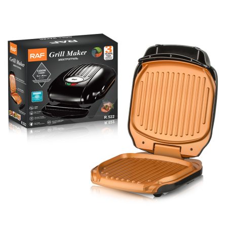Aparat Sandvișuri Grill Panini, Suprafață Antiaderentă, 850W, Model RAF R522