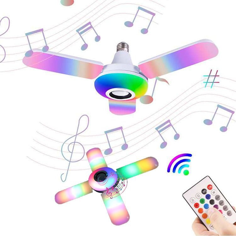 Bec LED cu 4 Brate, Lumina Multicolor, Functie Muzicala Bluetooth si Telecomanda