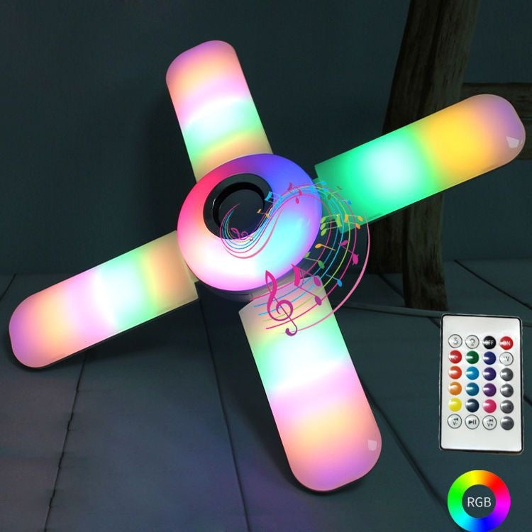 Bec LED cu 4 Brate, Lumina Multicolor, Functie Muzicala Bluetooth si Telecomanda