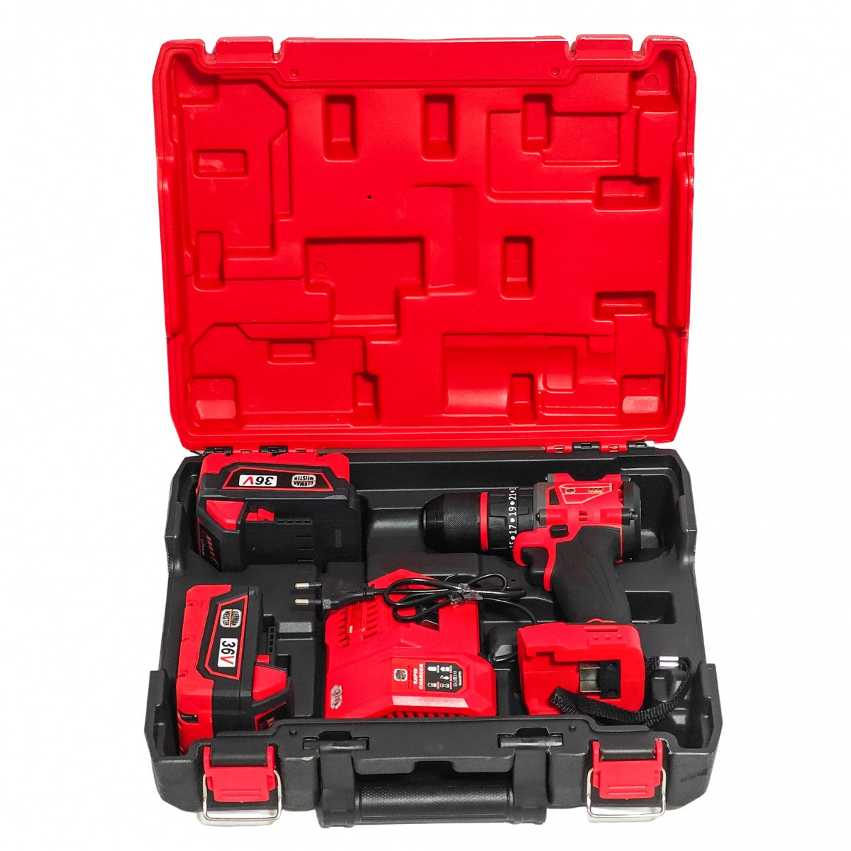 Bormasina Autofiletanta German Meister, cu 2 Acumulatori 36V 8Ah, Motor Brushless