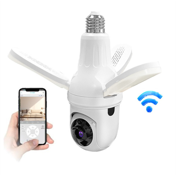 Camera bec WiFi V380 Pro 3MP HD, Vedere 360, Detectie Miscare Umana, Compatibila cu Aplicatia V380 Pro, 2.4G