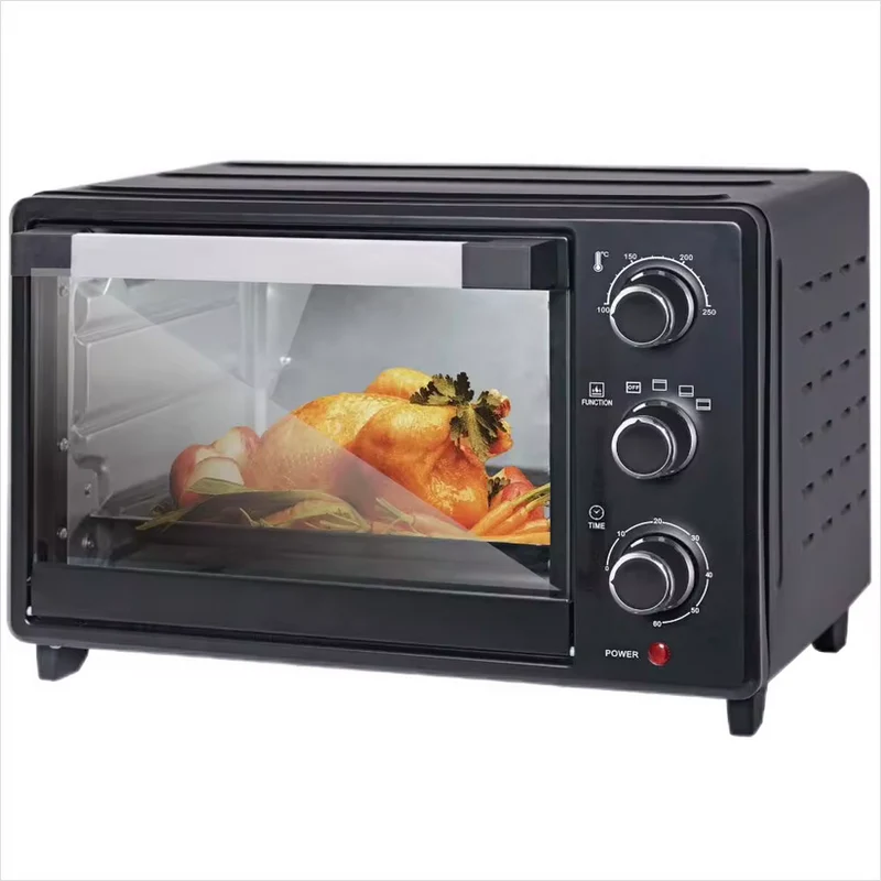 Cuptor Electric Leihmann 48L, 2600W – cu Grill, Rotișor & Tava de Copt, 5 Funcții, Termostat Reglabil, Ideal pentru Gătit Sănătos