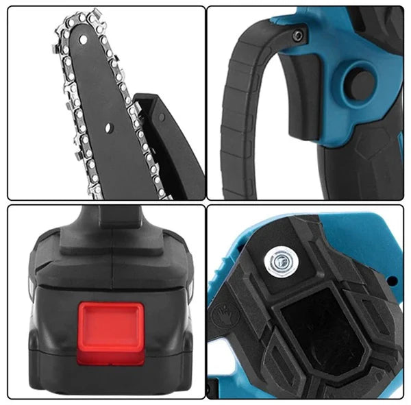 Mini Fierastrau Electric Fara Fir, cu Lant 6 inch si 2 Acumulatori 2000mah, 48 V