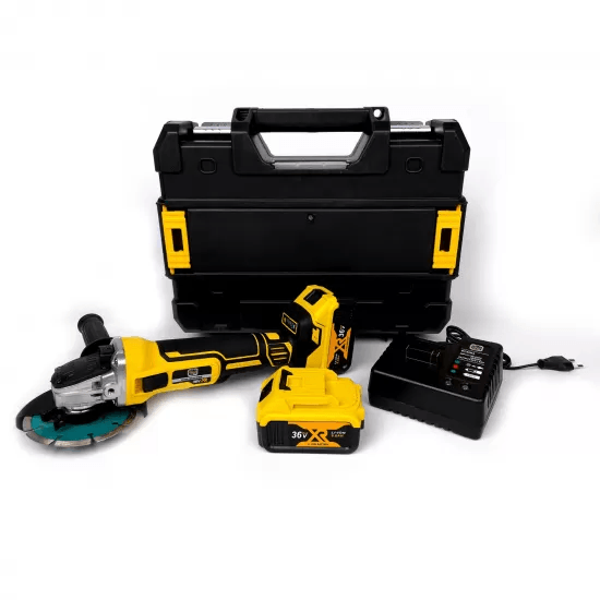 Flex German Meister - Set 2 Acumulatori 36V 5Ah, Disc 100-125mm, Cutie Transport,