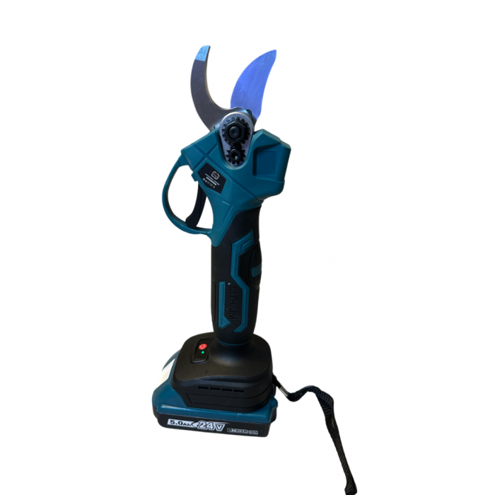 Foarfecă Electrică German Meister 24V - Set Profesional cu 2 Acumulatori 5Ah 2 trepte de tăiere | Pentru vie, crengi și tufe | Autonomie extinsă