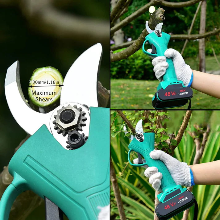 Foarfecă Electrică Profesională 48V - Set 2 Acumulatori 5Ah | Tăiere Vie & Crengi | Performanță Superioară