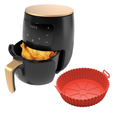 Pachet Super-Oferta! Friteuza Air Fryer 6L, 2400W + Farfurie Silicon Gratuit | Gatire Fara Ulei & Afisaj Digital