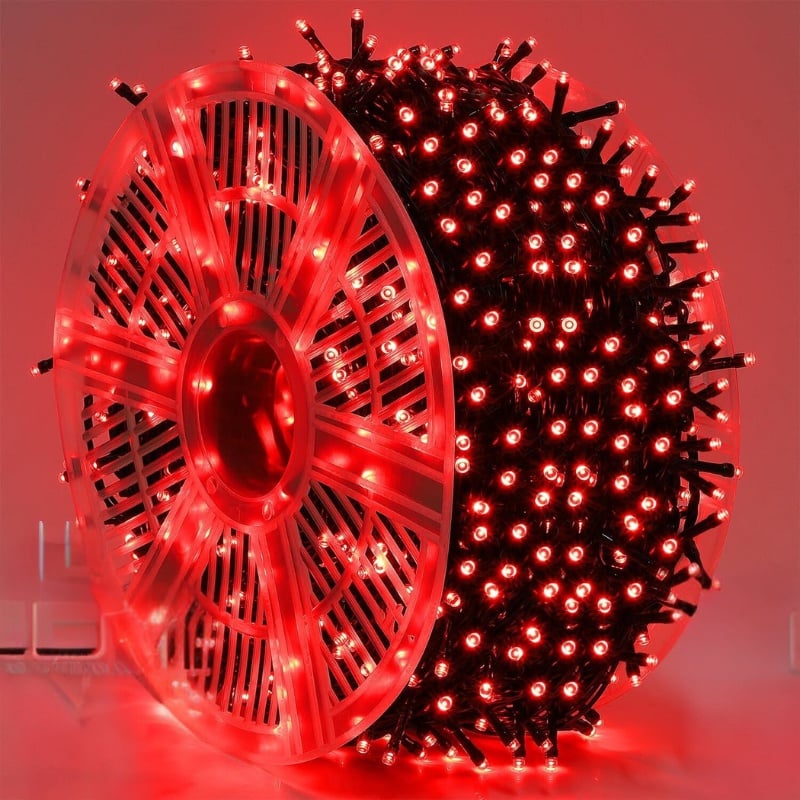 Instalație LED Roșie 100m - 480 LED-uri - Tip Liniar Ornamental - Interior/Exterior