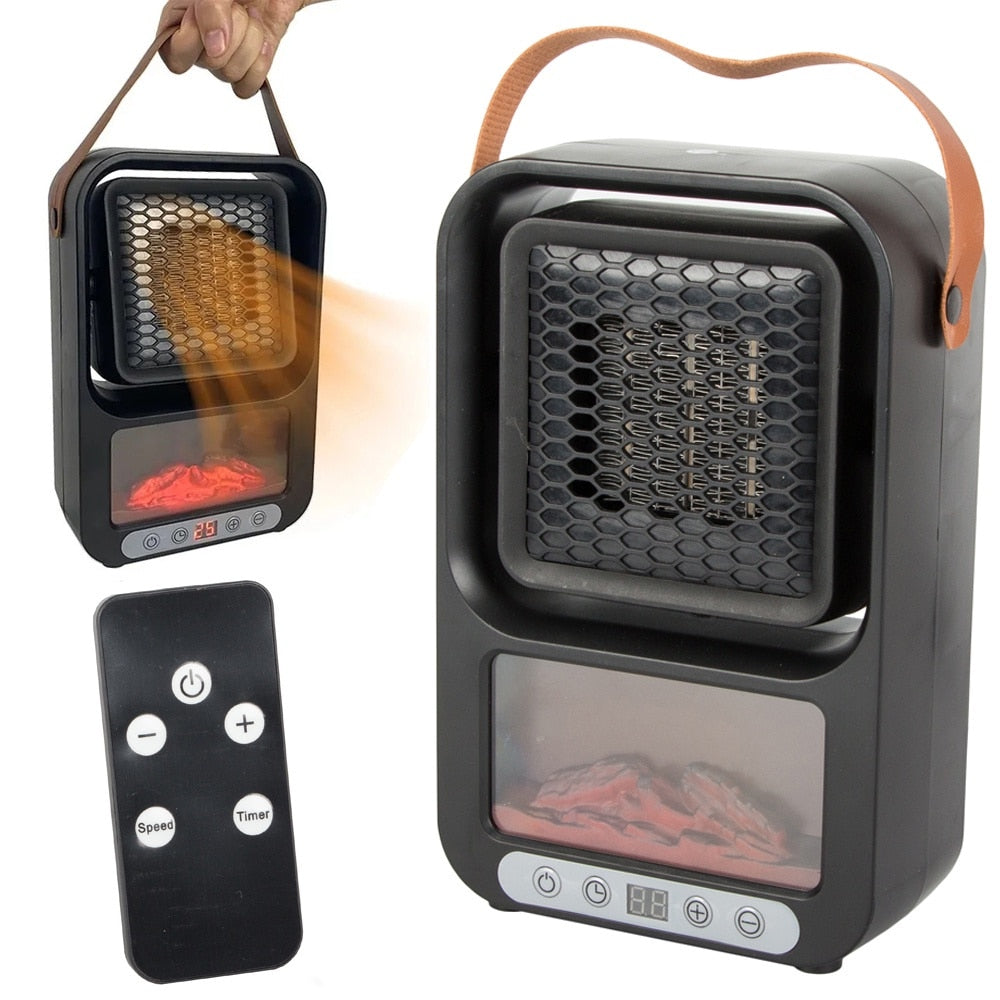 Mini Aeroterma Electrica 600 W cu Telecomanda, Tip Semineu, Rotire 360°, Termostat Reglabil