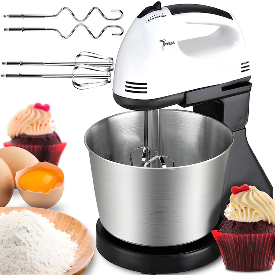 Mixer de Mână Puternic 450W | Bol Inox 3.5L | 7 Viteze și Turbo pentru Bucătăria Ta