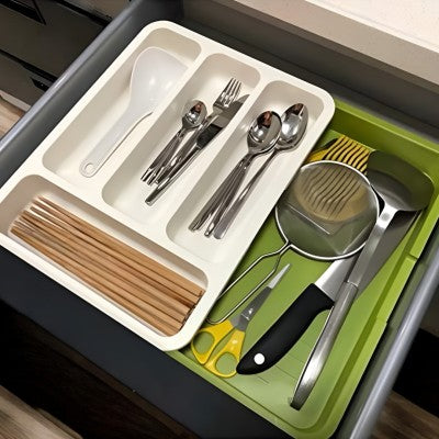 Organizator extensibil de tacamuri pentru sertar