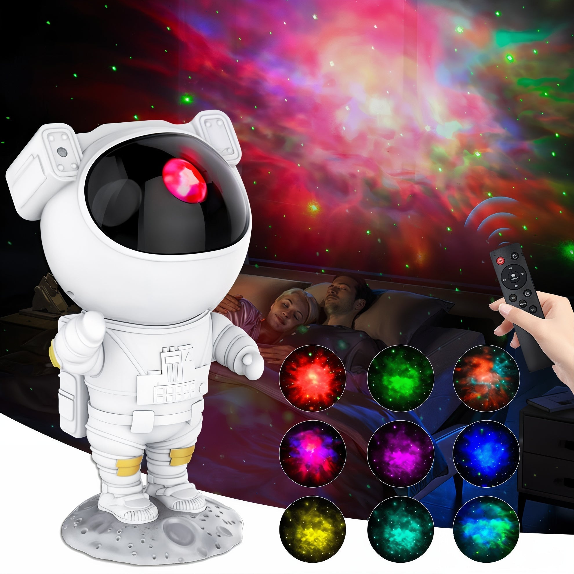 Proiector Astronaut cu Efect de Stele, Material ABS/PVC, Alimentare USB