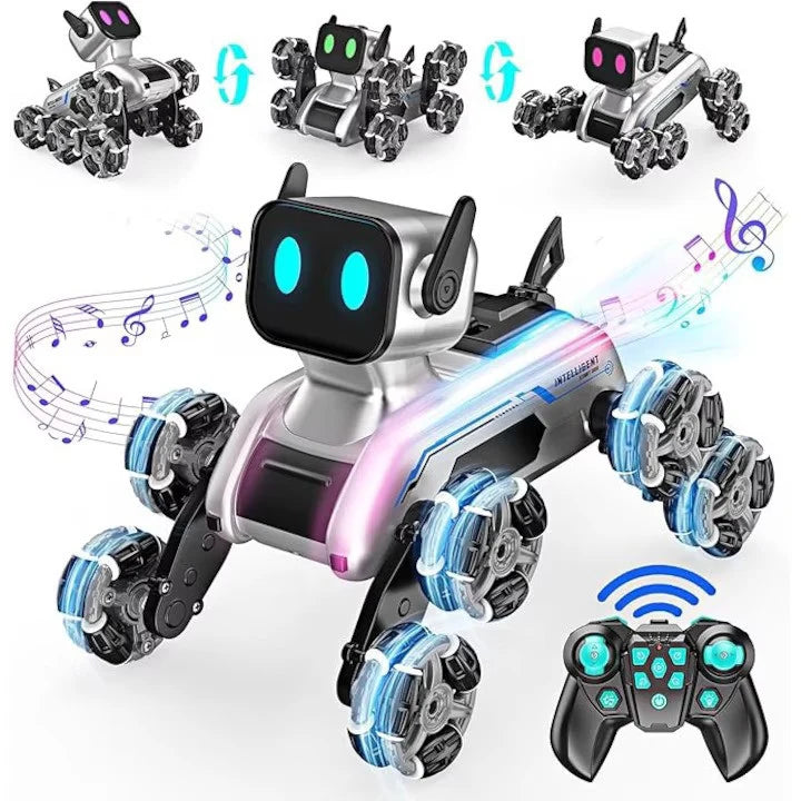 Robot de Jucărie cu Telecomandă – 8WD, 10 Mișcări Automate, 4 Seturi de Brațe Rotative