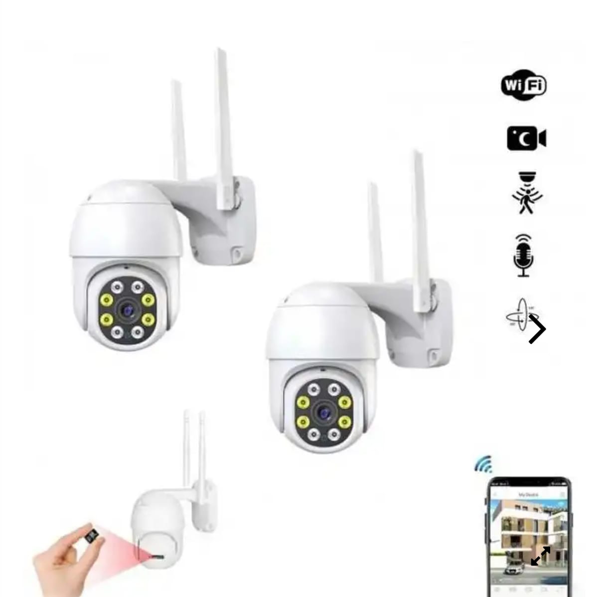 Set 2 x Camera de supraveghere IP 360 wifi, plus 2 x CARD 32GB CADOU