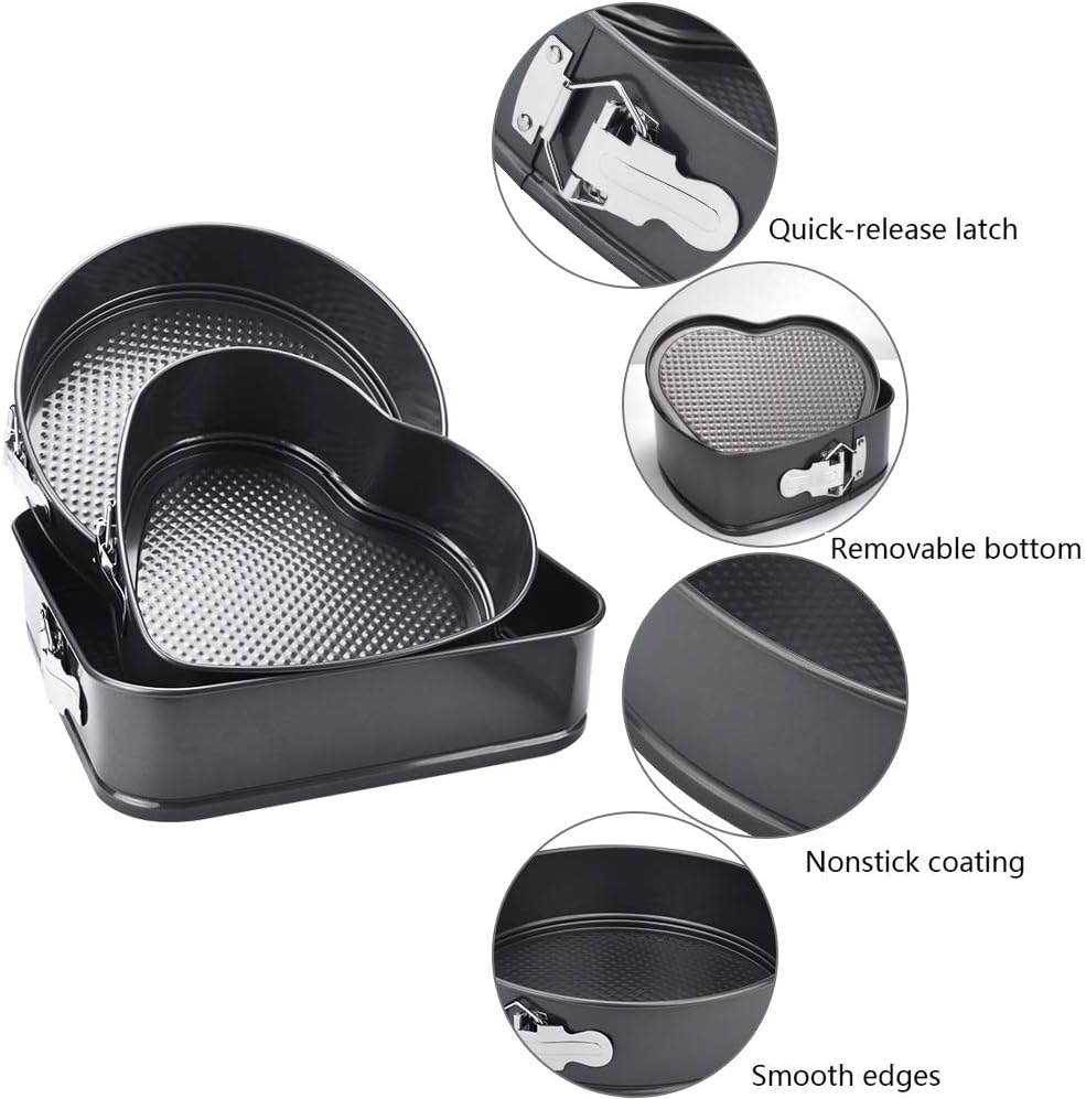 Set 3 Forme pentru Prajituri - Rotunda, Patrata si Inima