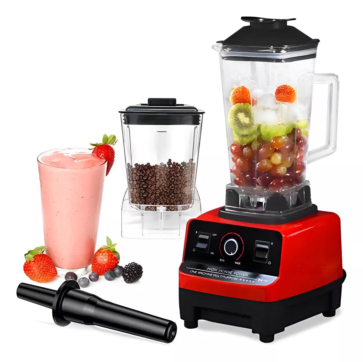 Blender Profesional de bucatarie 2 in 1, 2.5L, motor din cupru, 15 viteze, 4500W