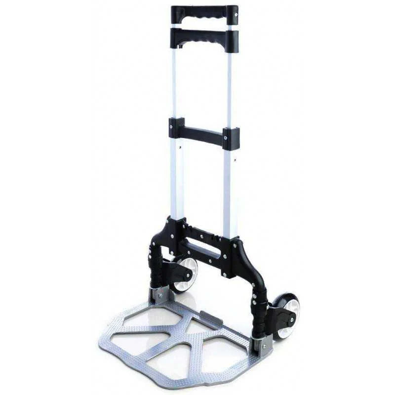 Carucior pentru Cumparaturi Pliabil, cu Platforma si Maner Reglabil, Fabricat din Aluminiu