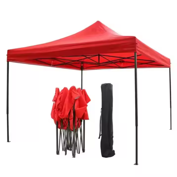 Pavilion Tip Cort Pliabil de Grădină, 3x3m, cu Cadru Metalic