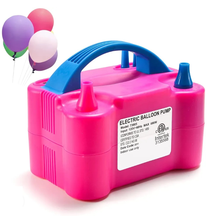 Pompa Profesionala pentru Baloane 600W - Rapida & Eficienta, 220V, Roz/Alb