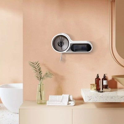 Suport de perete multifunctional pentru hartie igienica și telefon, cu sertar practic