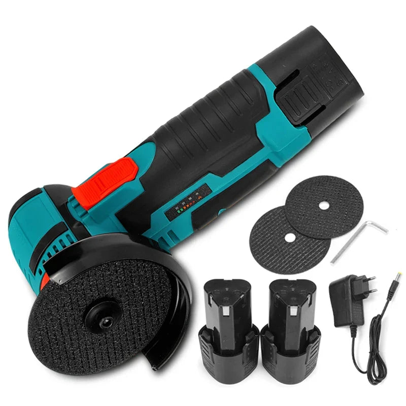 Mini Polizor Unghiular Portabil cu 2 Acumulatori si 2 Discuri, 24V