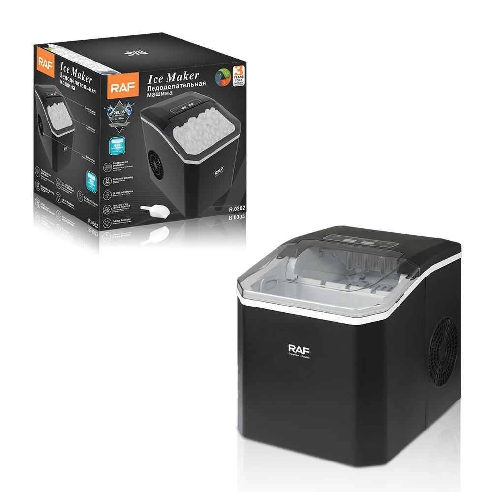 Masina de Facut Cuburi de Gheata Portabila RAF 0302, 150W, Capacitate 1.2L Negru