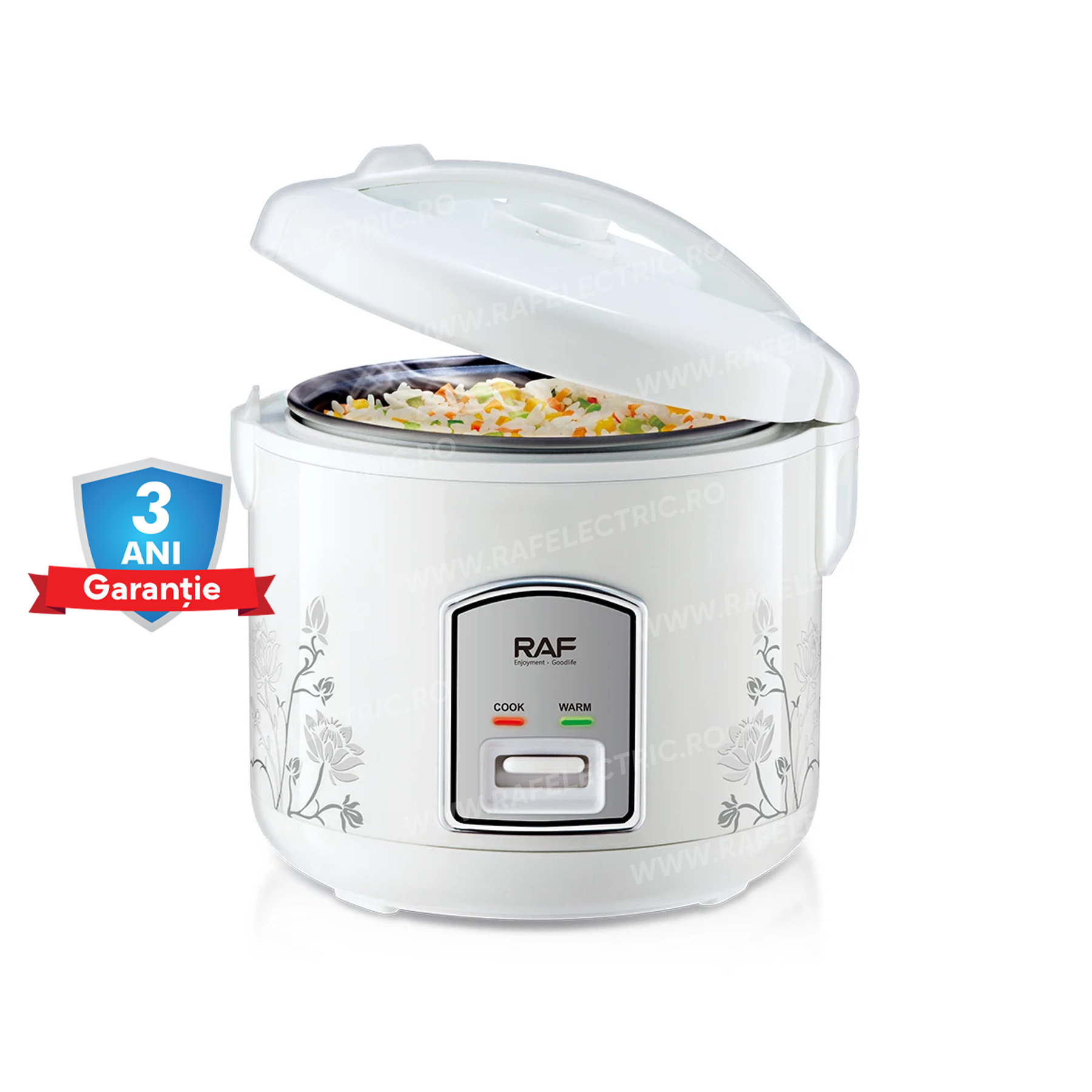 Aparat de Gatit Orez RAF 180 - Rice Cooker, Capacitate 5L, 1000W