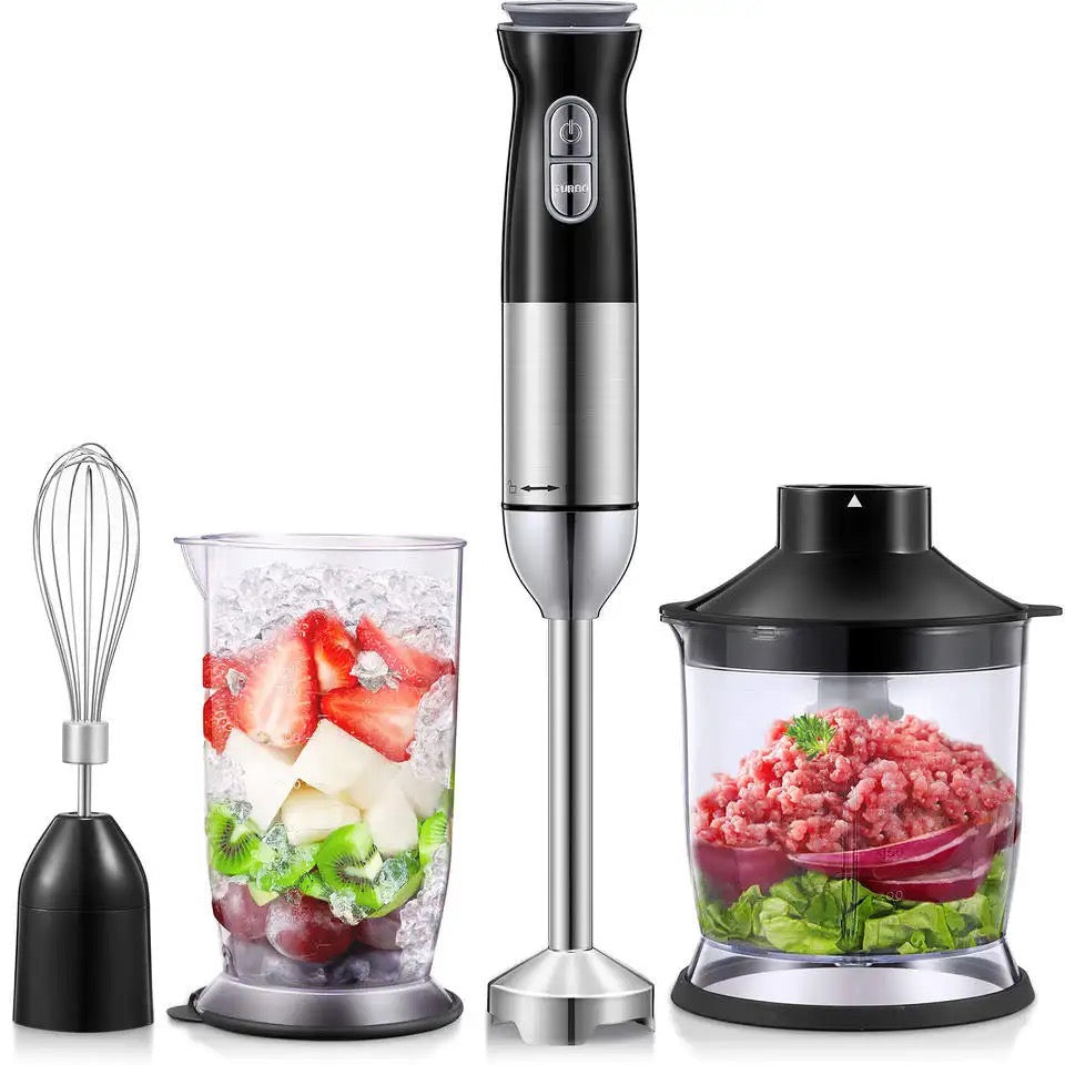 Blender de Mana Multifunctional – 2 Viteze, 2 Lame din Otel Inoxidabil, Mixare & Tocator, 5 Accesorii
