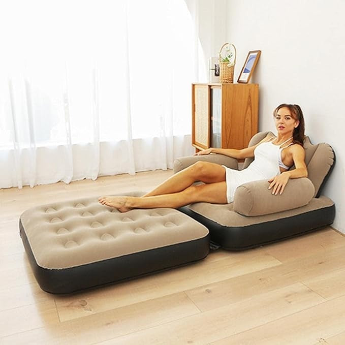 Fotoliu/Sezlong Gonflabil 2 in 1 - 100x88x90 cm - Portabil, Rezistent, pentru Plaja, Piscina, Camping,casa