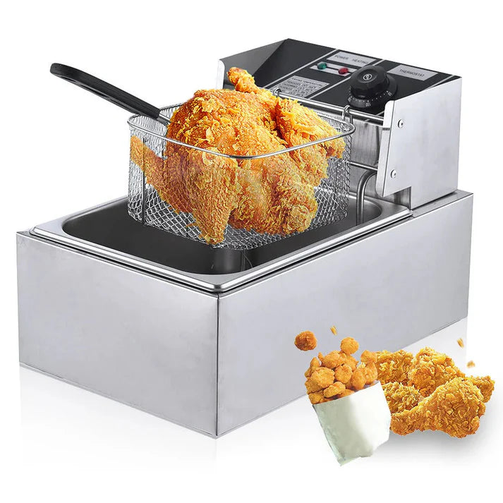 Friteuză Electrică Profesională 6L, 2500W - Inox Calitate Restaurant