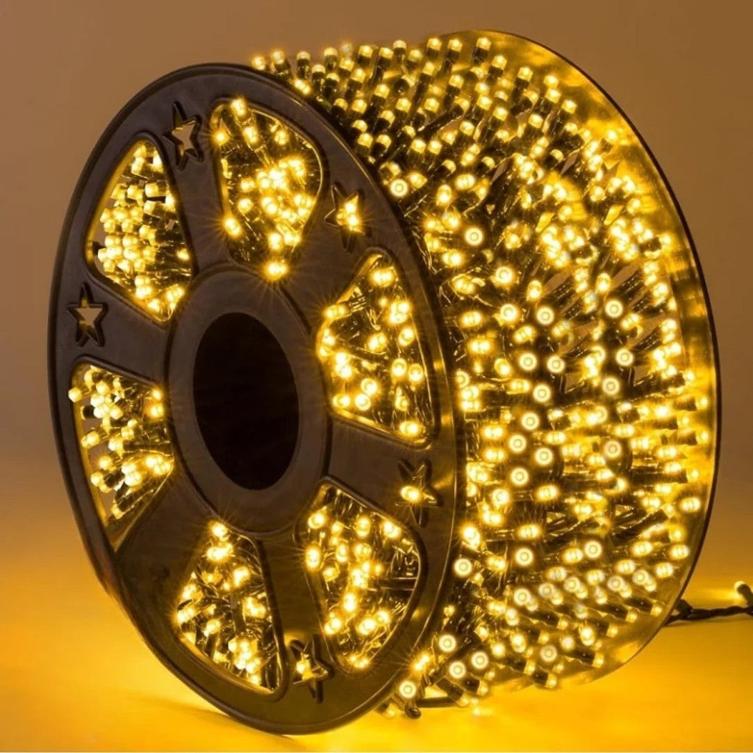 Instalație de Crăciun LED 100m - 480 LED-uri Lumina Caldă - 8 Funcții - Interior/Exterior - 220V