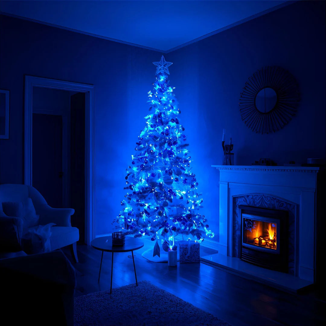 Instalație Luminoasă de Crăciun - Rolă LED 100m - 480 LED-uri Albastre Tip Diamant - Exsterior - interior