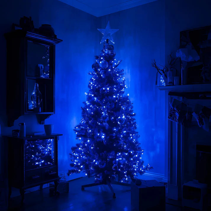 Instalație Luminoasă de Crăciun - Rolă LED 50m - 500 LED-uri Albastre Tip Diamant - Exsterior - interior