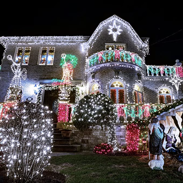 Instalație LED 100m - 480 LED-uri Diamant - Lumina Rece - 8 Efecte Luminoase