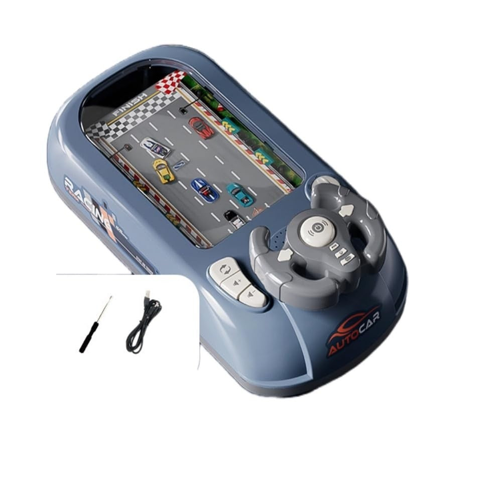 Jucarie Volan Interactiv cu piste de curse si masinute, albastra