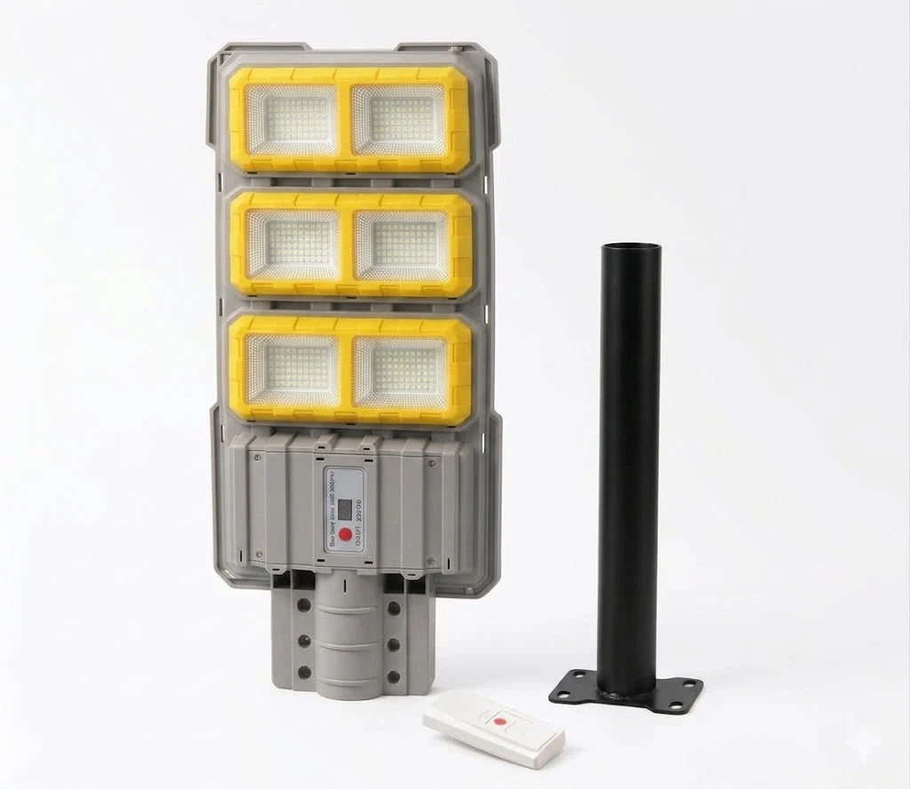 Lampa solara stradala 3000W, cu 6 COB LED, IP 66 + Suport lampa CADOU