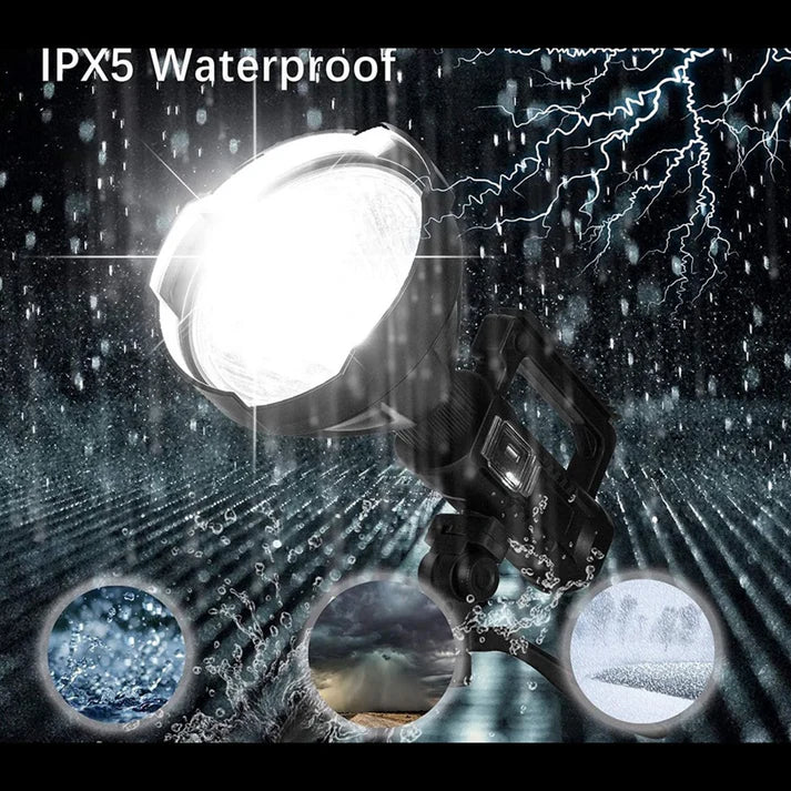 Lanternă Puternică 1000m, cu Funcție PowerBank și Încărcare USB | Varianta MARE + Trepied CADOU