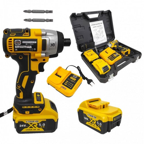 Masina de impact si insurubat German Meister, Cap Rotund, 24 V , 5 Ah , Prindere bit