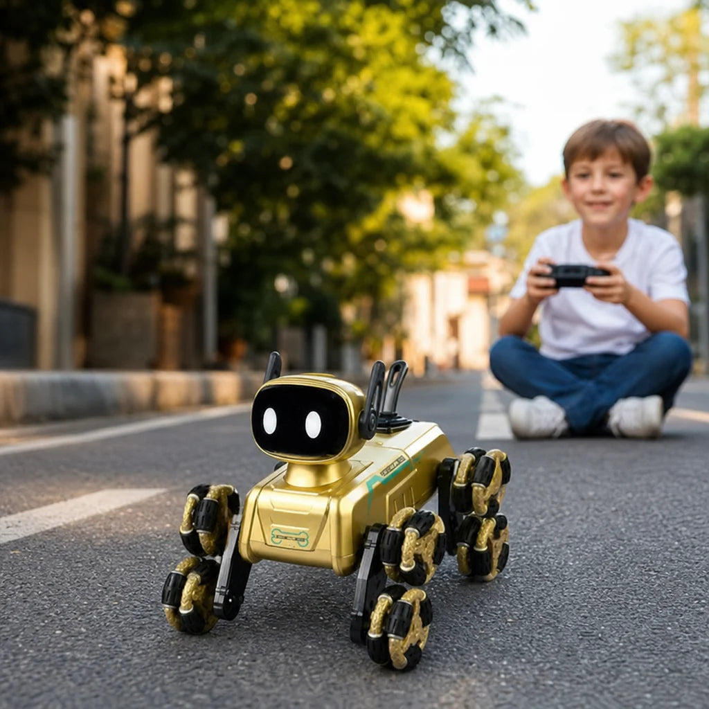 Robot de Jucărie cu Telecomandă – 8WD, 10 Mișcări Automate, 4 Seturi de Brațe Rotative
